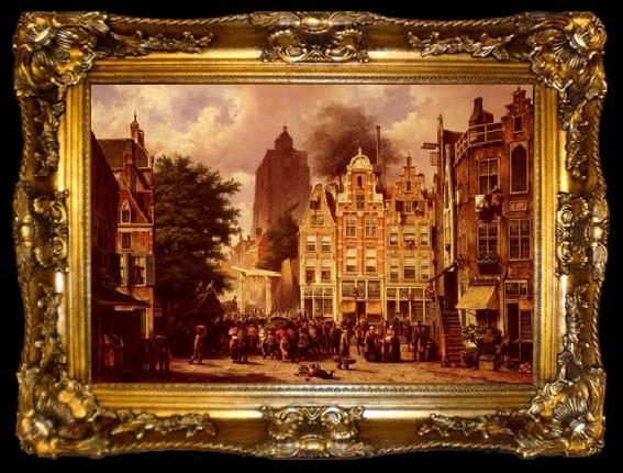 framed  unknow artist European city landscape, street landsacpe, construction, frontstore, building and architecture.064, ta009-2